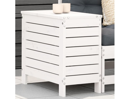 VIDAXL - Pouf Repose-pied de jardin blanc 62x31,5x52 cm bois de pin massif