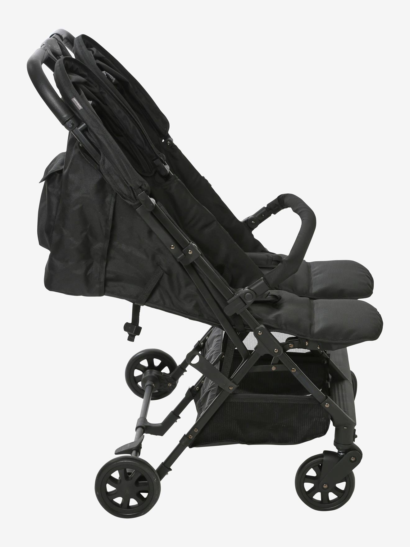 Carrinho de bebê duplo Spica Vertbaudet, preto
