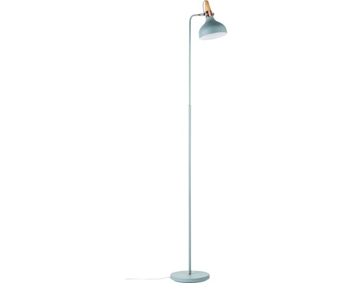 Staande lamp, 1-lichts, H 158 cm, Neordic Juna, hout/koper/zachtgroen