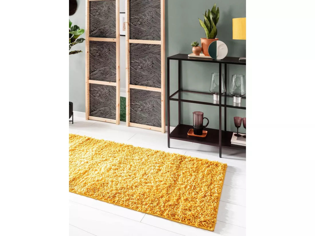 Tapis à poils longs Soho Jaune 60x120 cm