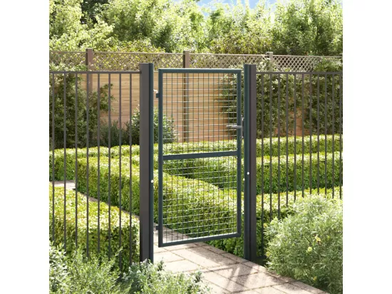 Portail en maille de jardin Acier galvanisé 100 x 200 cm Gris