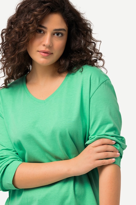 Shirt, V-Ausschnitt, Relaxed, Langarm
