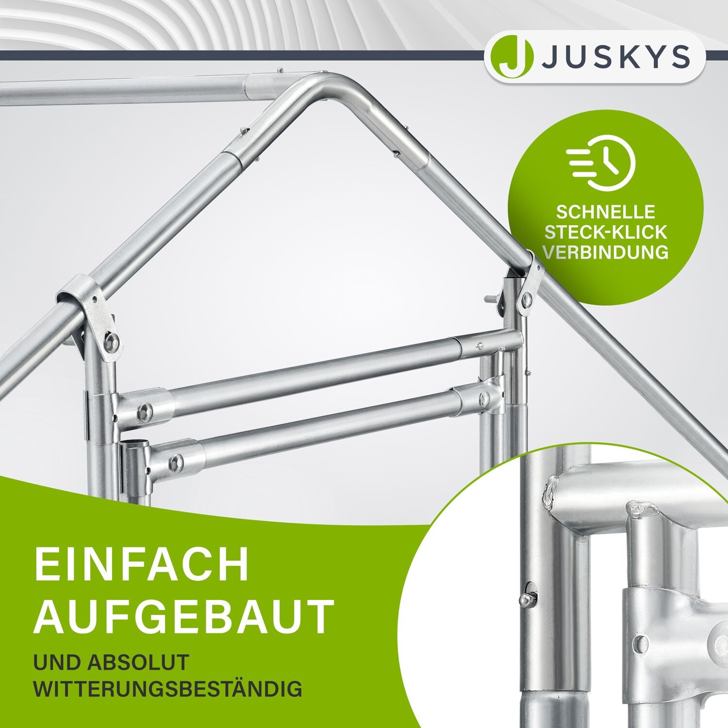 Juskys Freilaufgehege 2x2x2m aus Metall - Freigehege begehbar mit 4 m² Lauffläche, Tür & Riegel