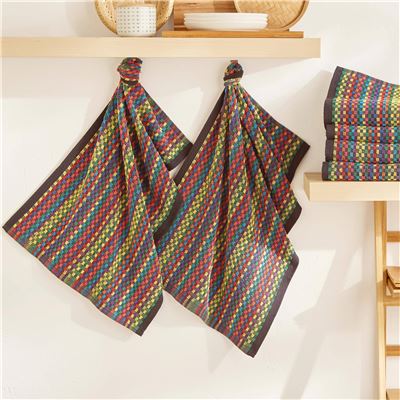 Essuie-mains multicolores - lot de 3 ou de 6