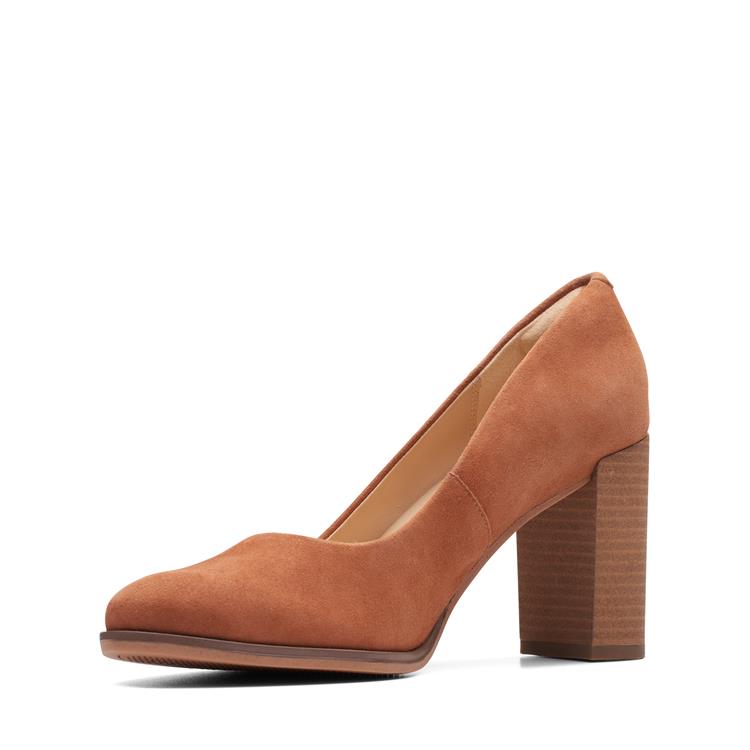 Clarks FREVA85 COURT caramel suede