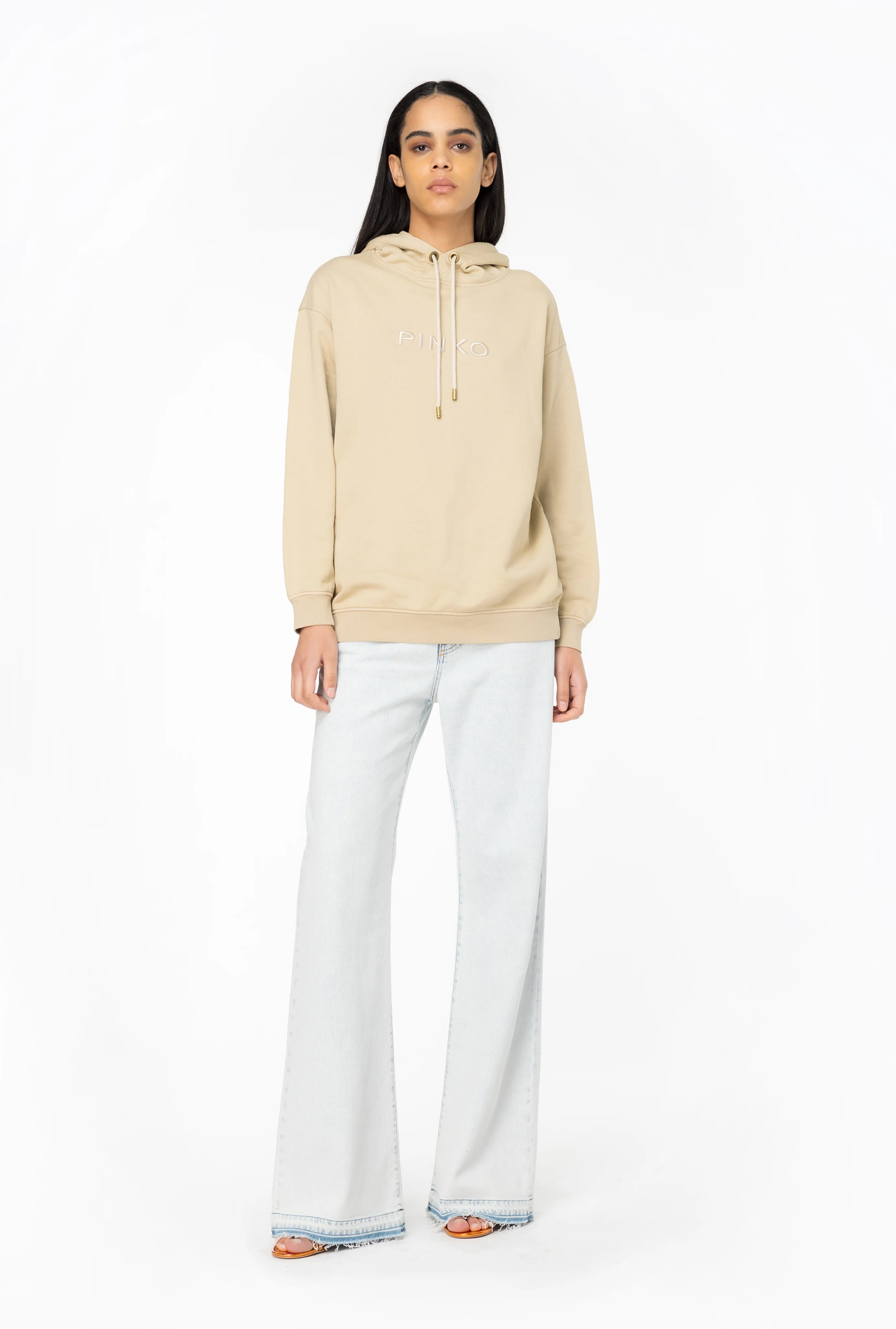 Sweat-shirt à logo brodé | Beige