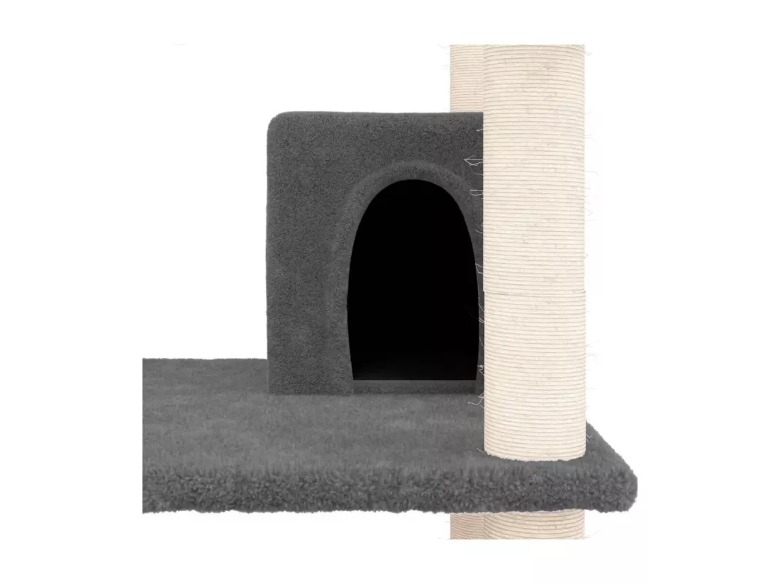Arbre à chat avec griffoirs en sisal Gris foncé 162 cm