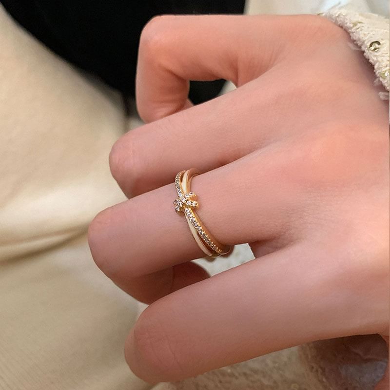 Panda Dama - Open ring met strass
