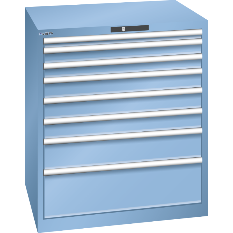 Armoire à tiroirs Lista 45 x 36E  H 100 x L 87 x P 72,5 cm 8 tiroirs Key Lock