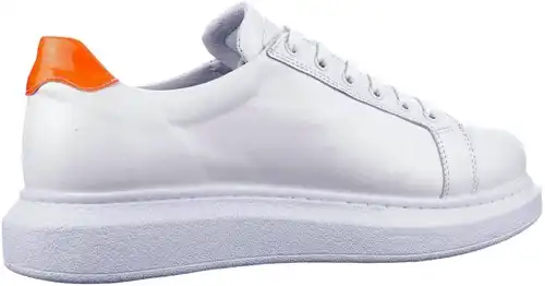 66914 BABOUCHE WIT ORANJE - maat 45 sneaker wit oranje - maat 45 Calandschoen