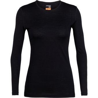 Icebreaker Merino 200 Oasis Crewe Funktionsshirt Lang Black Damen