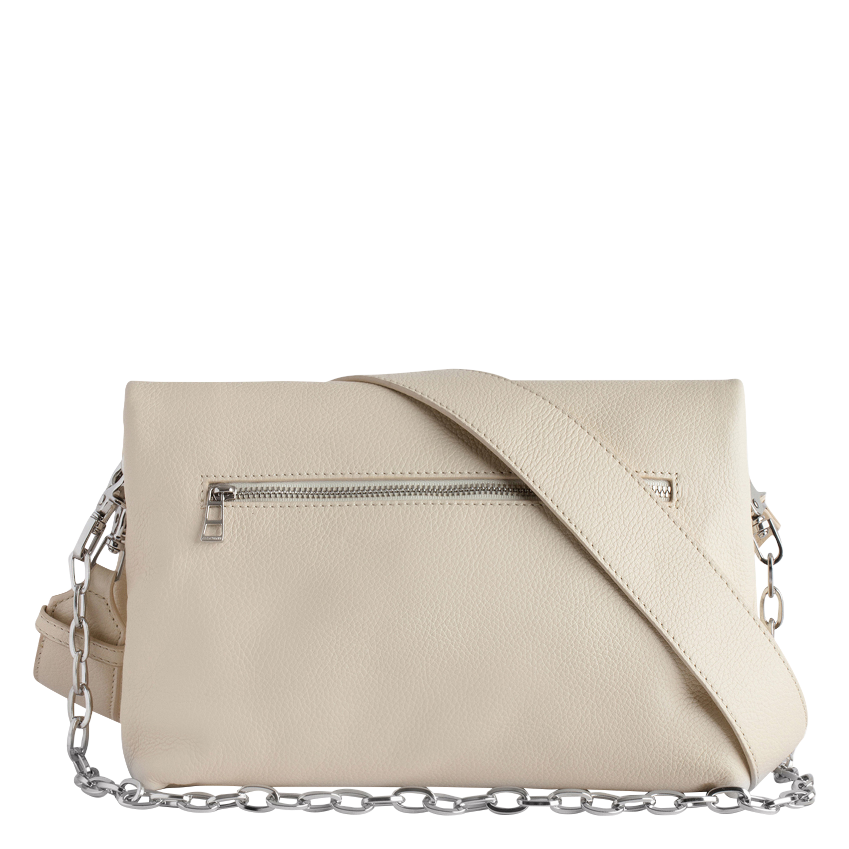 ROCKY SWING YOUR WINGS - Sac pochette en cuir zippé | Blanc