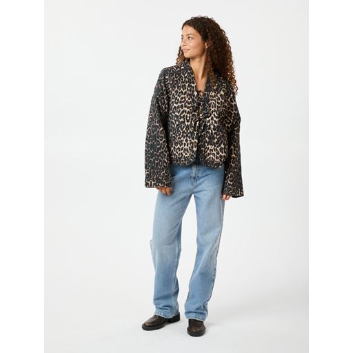 Neo Noir Dubbie Leo Quilt Jakke, Leopard, 38
