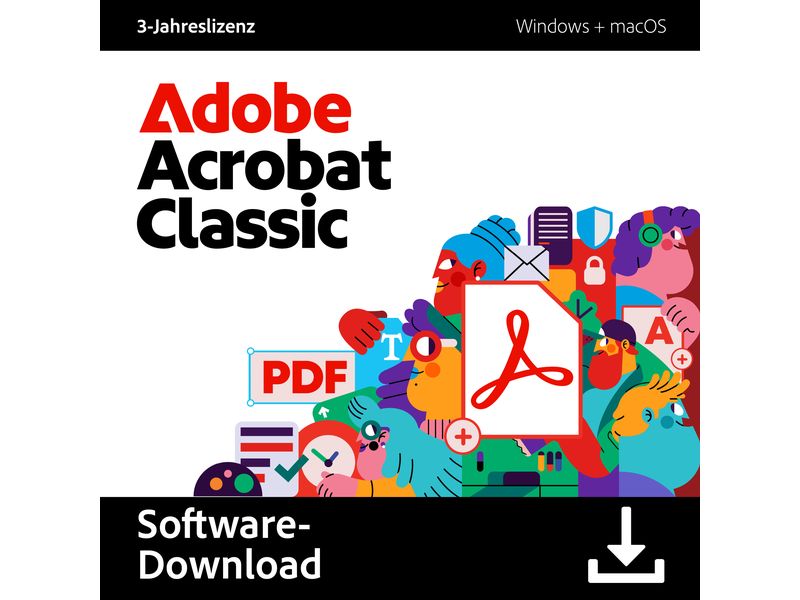 Adobe Acrobat Classic ESD, Subscription, 3 Jahre, WIN & MAC Die zuverlässigste PDF-Lösung ist jetzt noch besser vernetzt