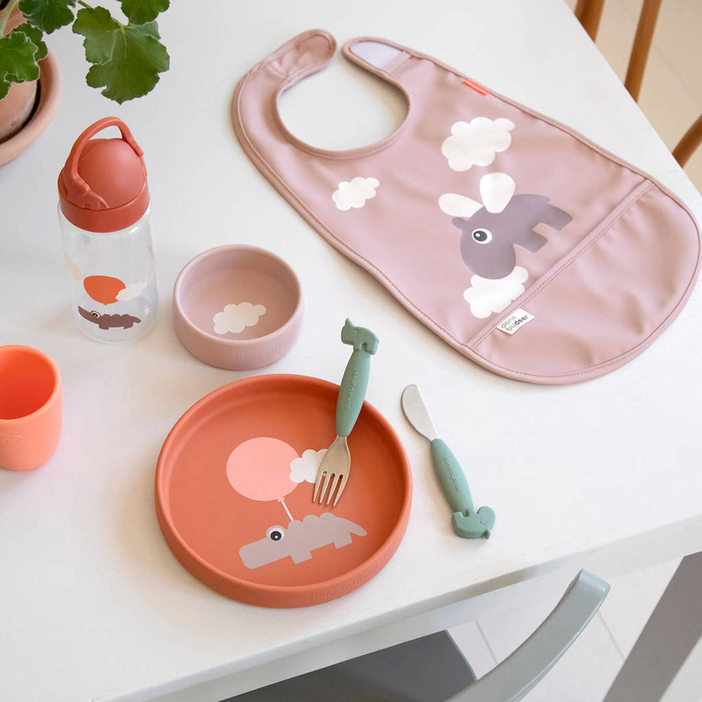 Bib w/velcro Happy clouds Powder
