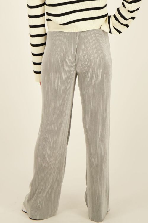 Zilverkleurige plissé broek