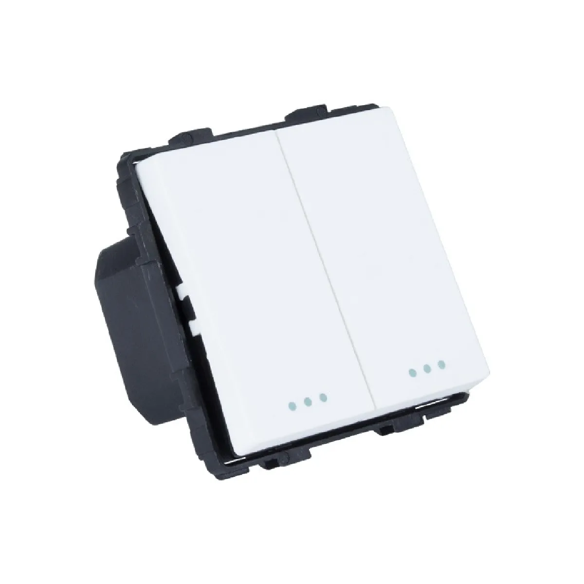 Ledkia Interrupteur Double Modern - Noir