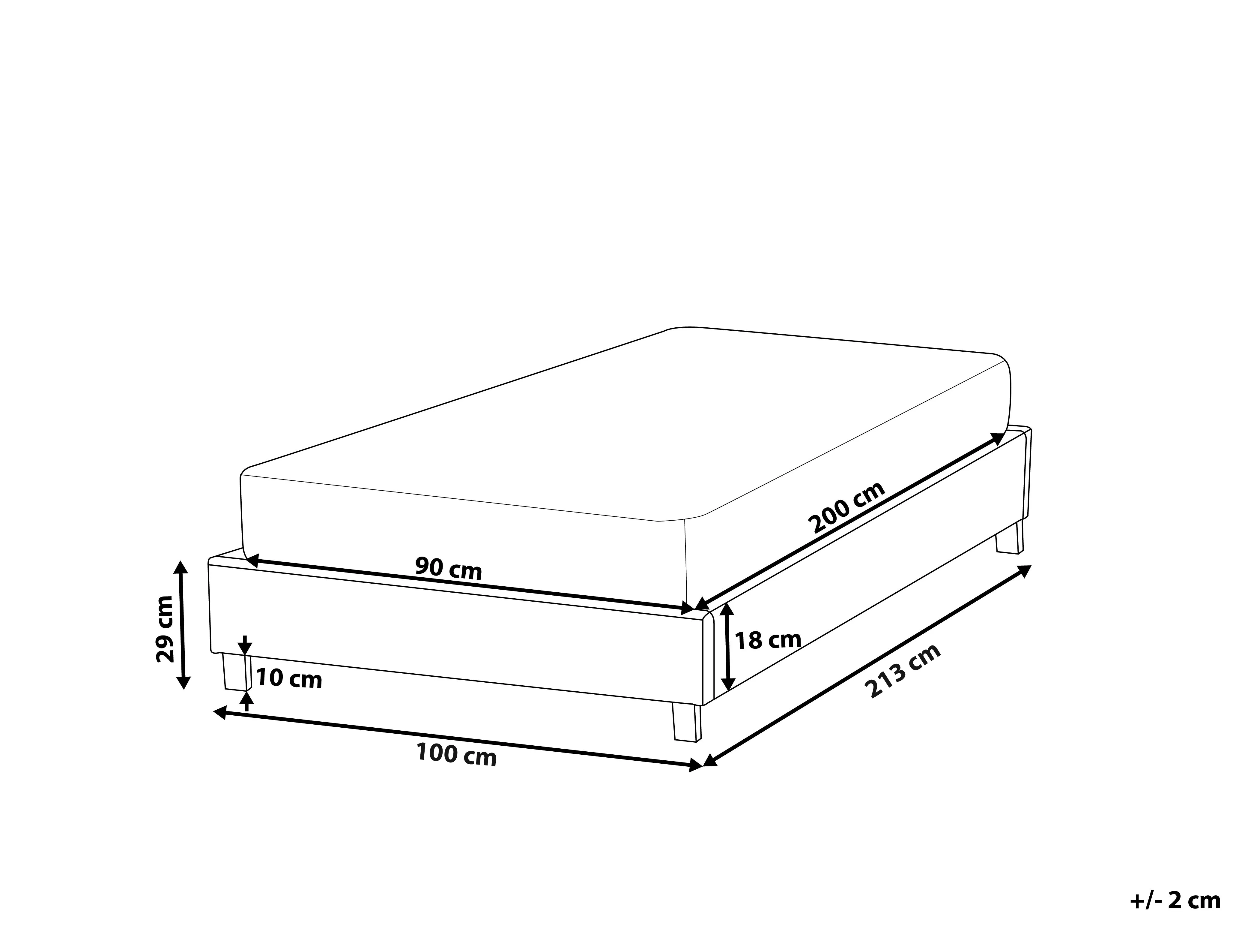 Bed zonder hoofdbord Bouclé ROANNE 90 x 200 cm Taupe