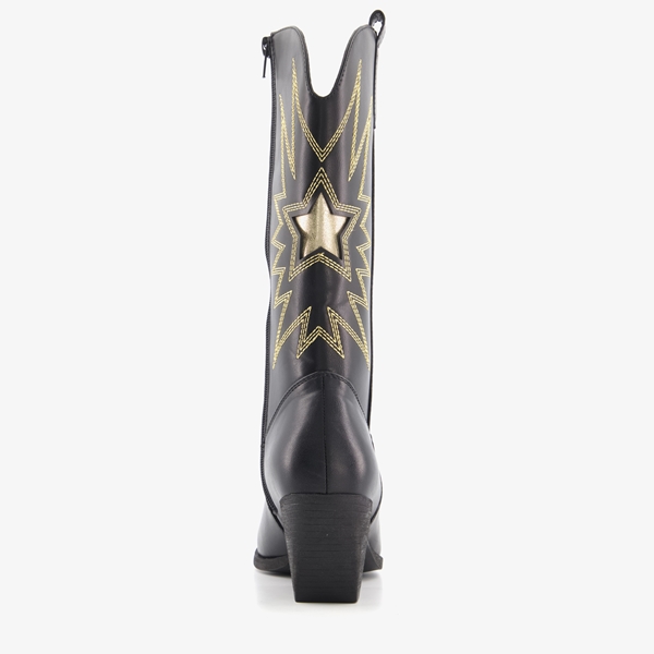Blue Box dames western laarzen zwart goud