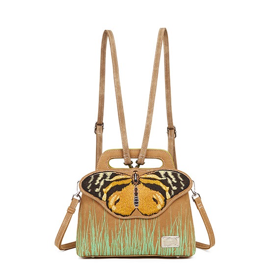 Hi-Di-Hi Madame Butterfly Hand/ Shoulder/ Bagpack Cognac