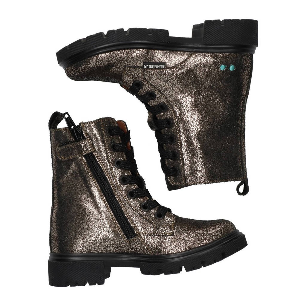 BunniesJR Saar Sterkleren veterboots met glitters brons