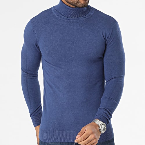 Pull Col Roulé Bleu Marine
