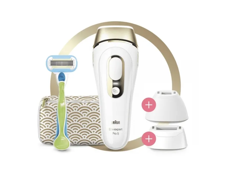 Braun Silk-expert Pro Silk·Expert Pro 5 PL5237, Hvid, Guld, Intenst pulserende lys (IPL),