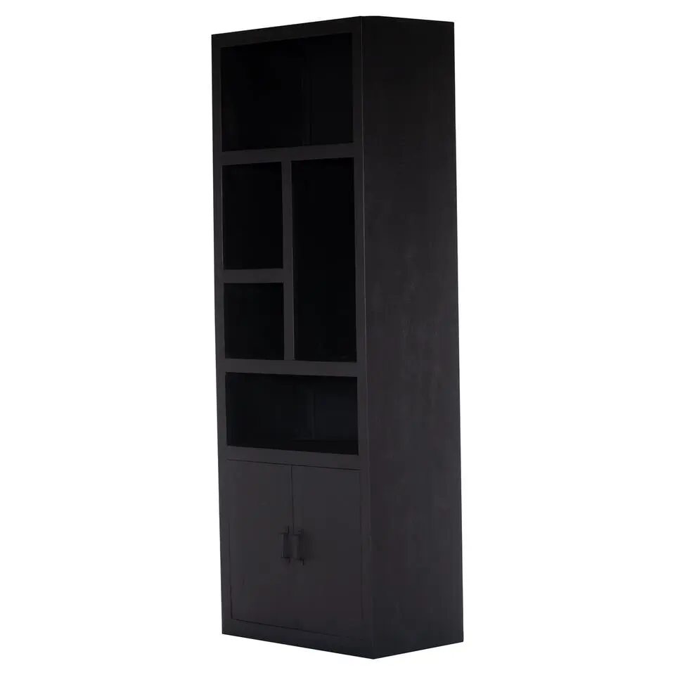 Wandkast Zwart - 80x45x220cm - Kast Xander