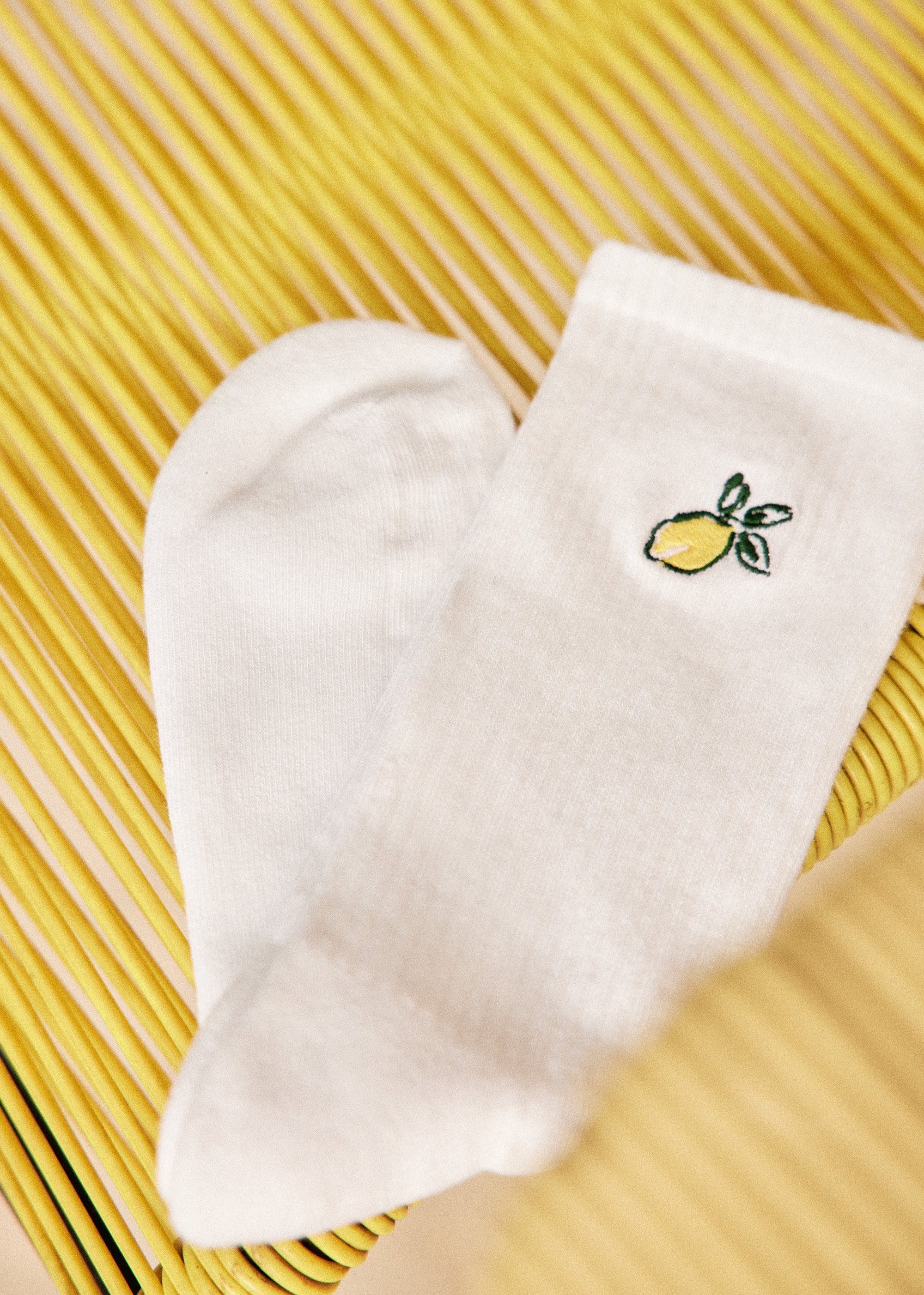 Chaussettes Citron - Blanc - LES COMPOSANTES/DÉCOUVRIR 5906632