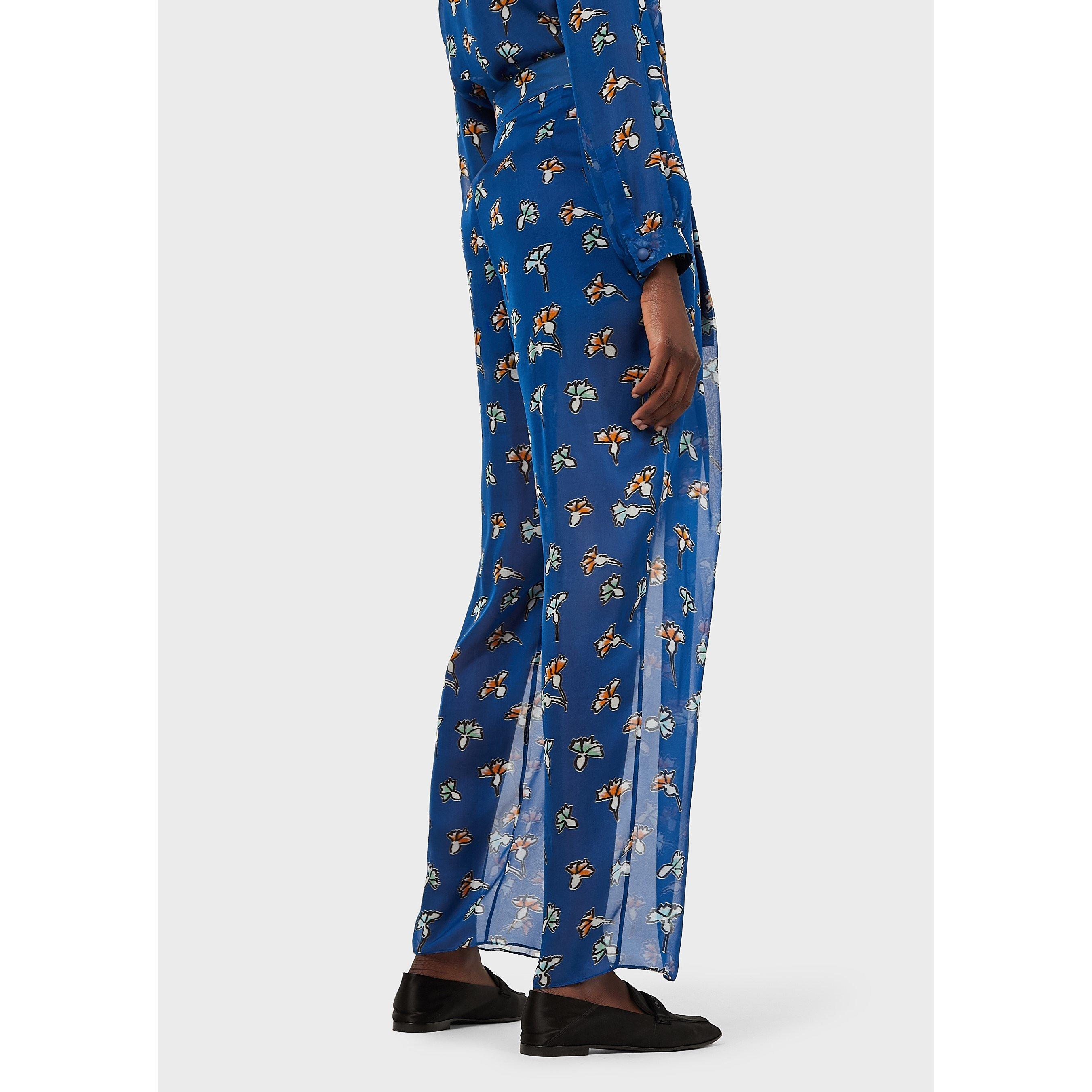 Emporio Armani Print Wide Leg Trousers