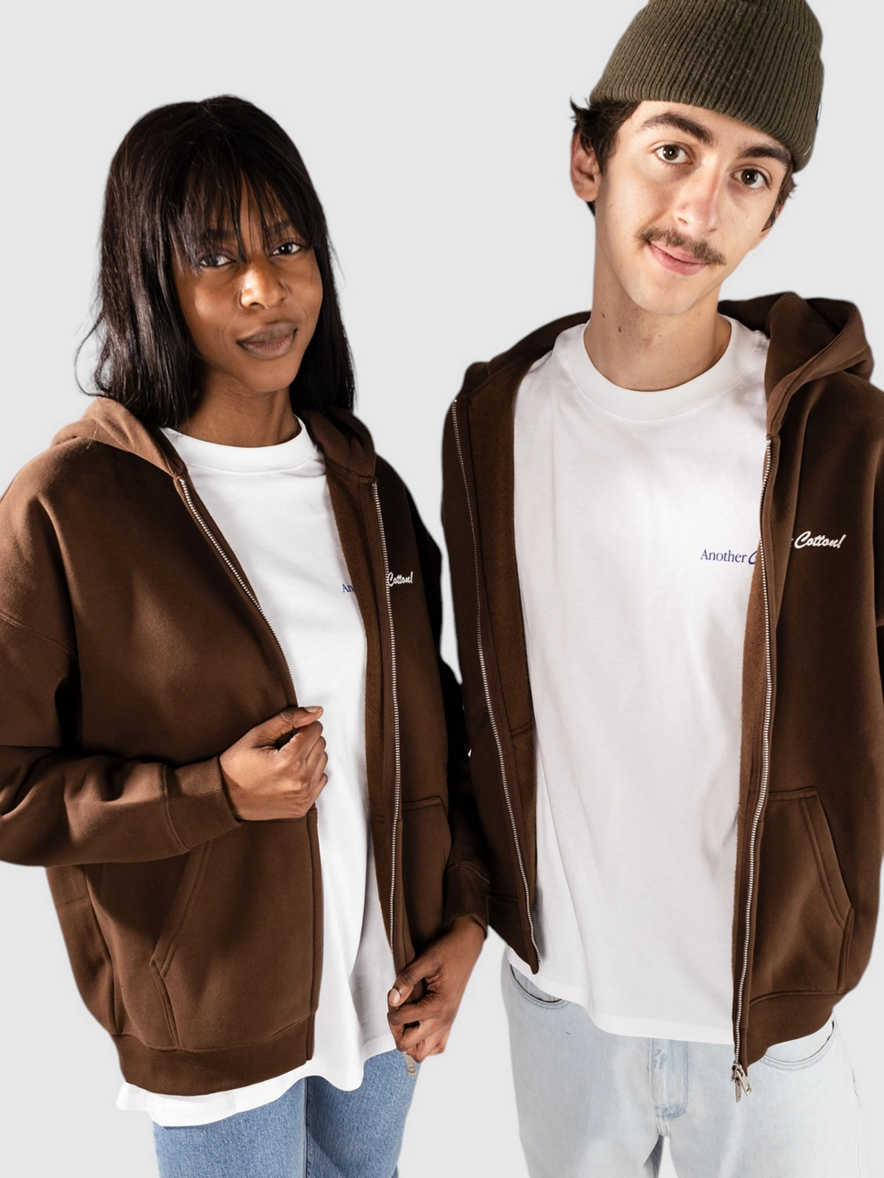 Another Cotton Lab Espresso Martini Oversized Zip Hoodie chocolate