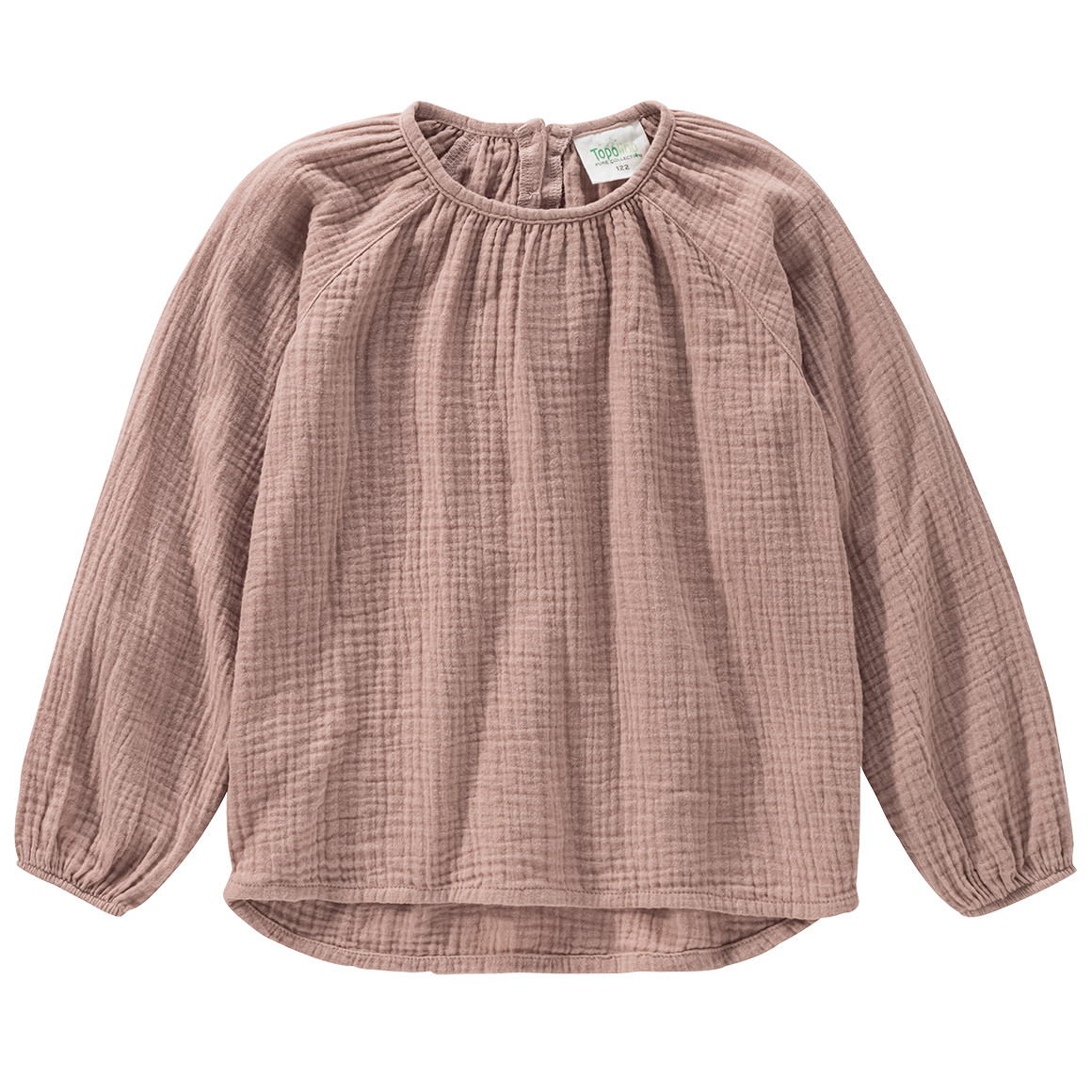 Topolino Pure Collection Mädchen Musselin-Bluse mit Raglanärmeln puderrosa