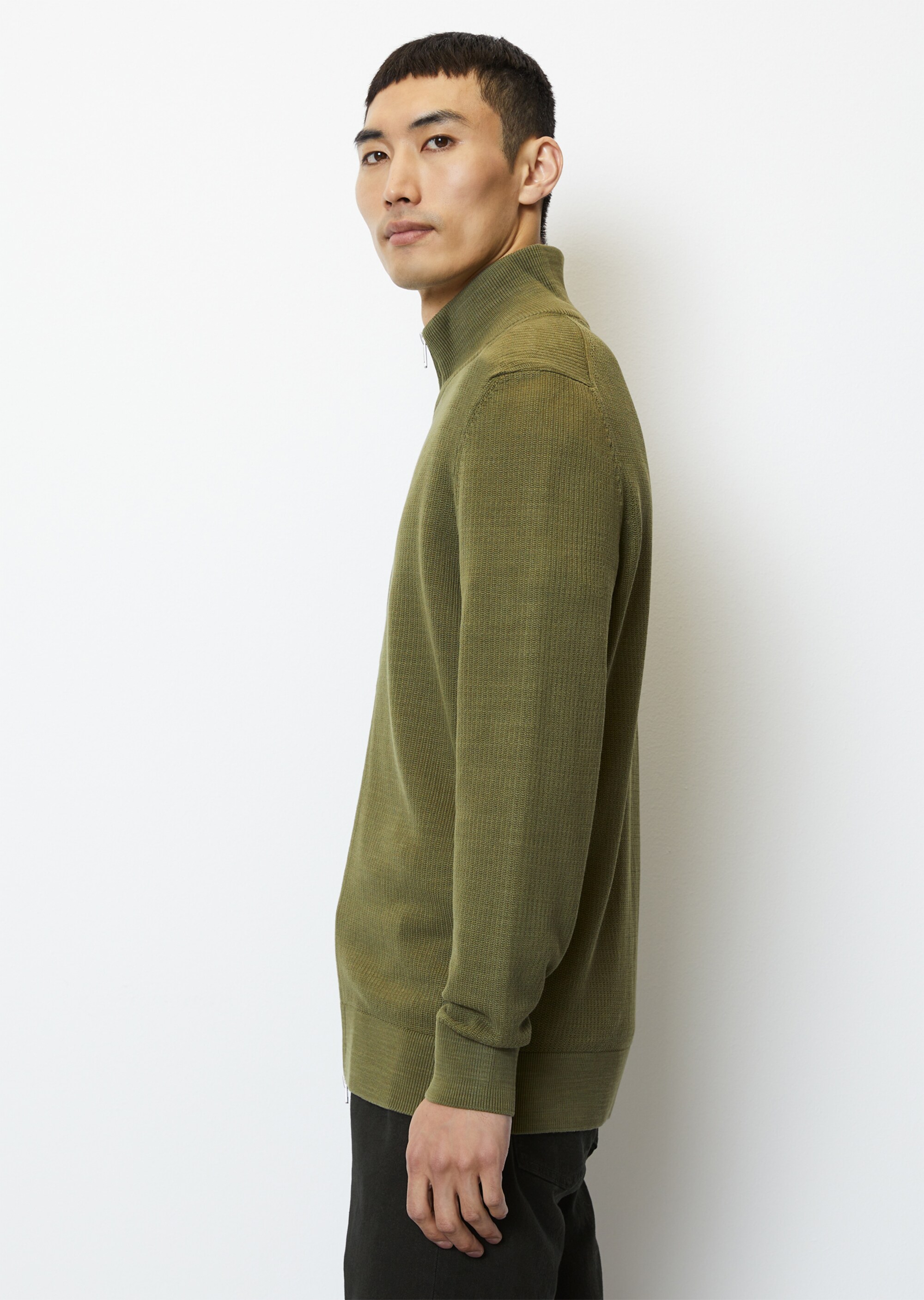 Zip-Cardigan regular mit Stehkragen