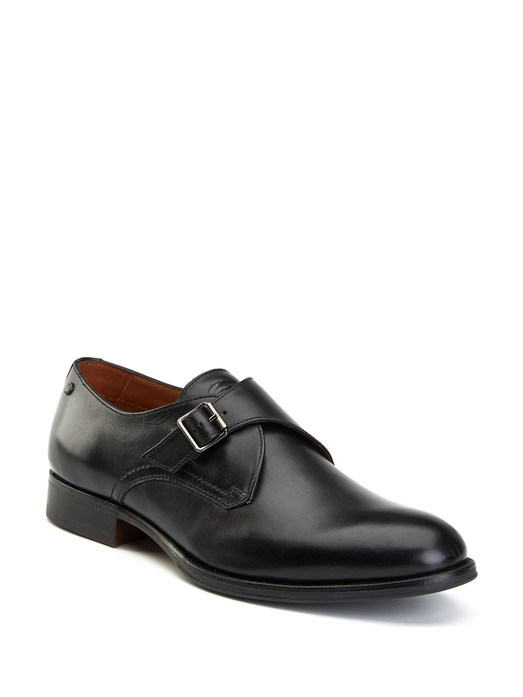Zwart - Base London Faraday Single Monk Shoe