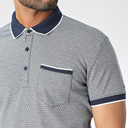 Polo Manches Courtes Pasoa Bleu Marine Chiné