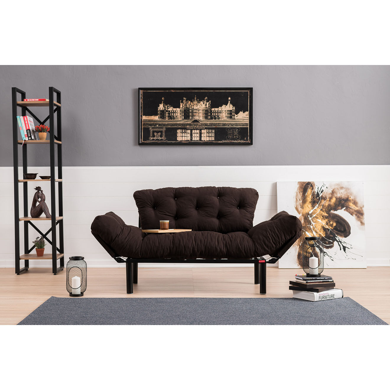 Atelier del Sofa Canapé 2 places convertible Nitta marron - 155x85x73 cm