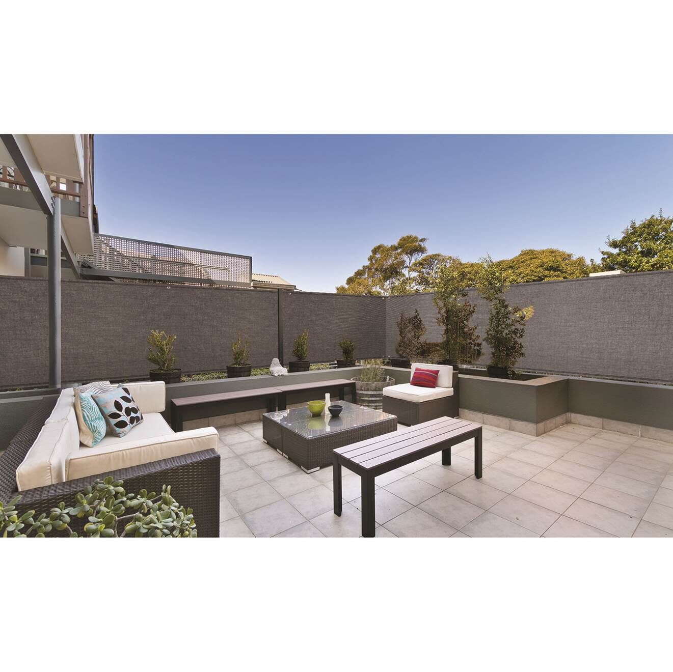 Pratik Garden Brise-vue 90 gr/m² gris - 1,8x10 m