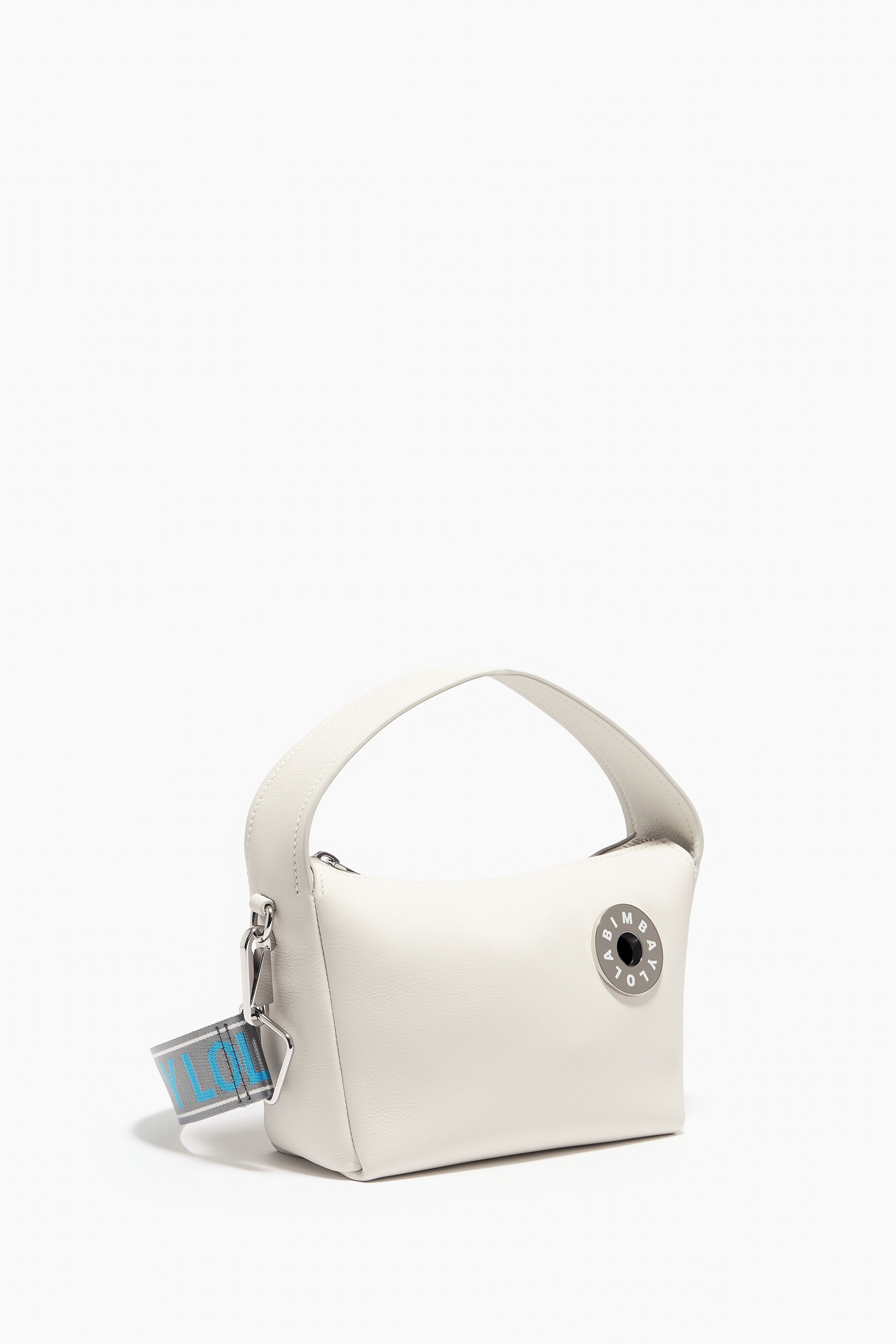 Bolsa hobo de couro branco tamanho P