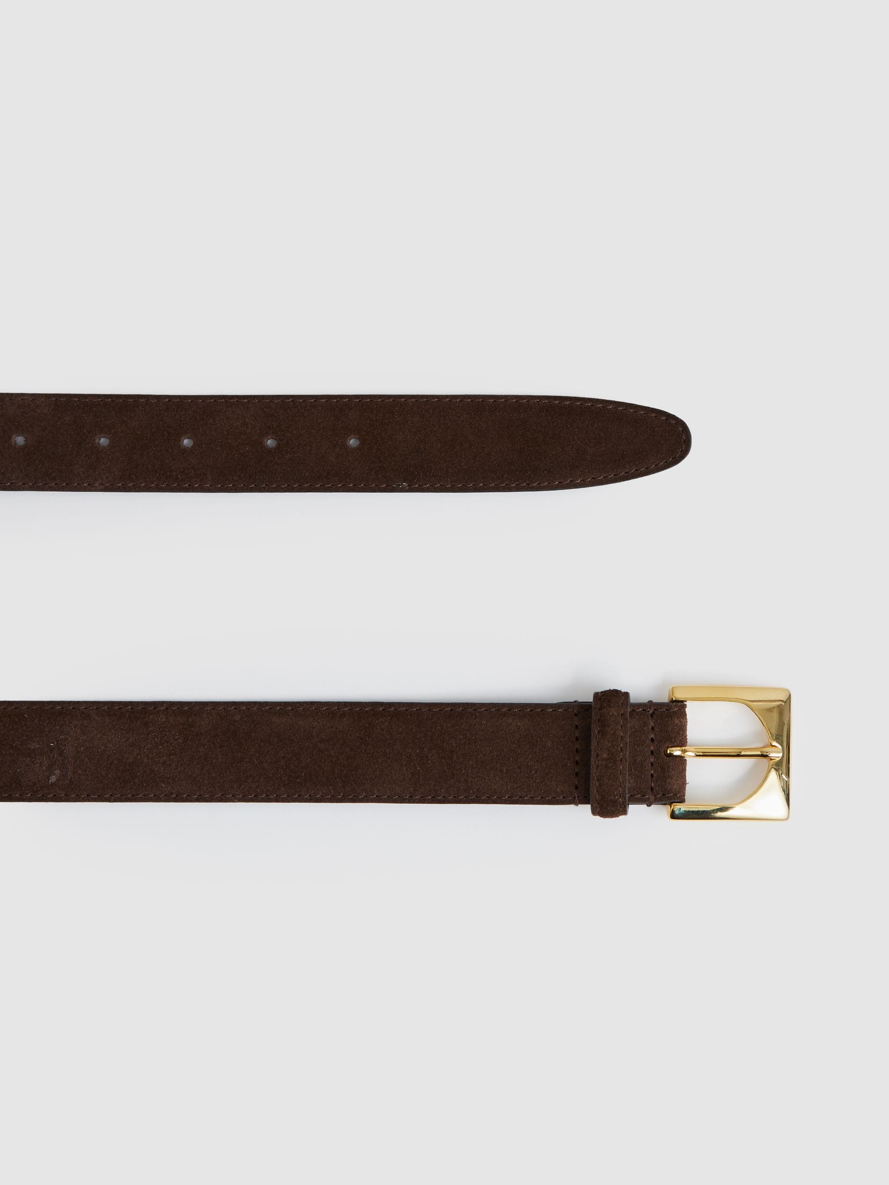Reiss Belinda Suede Square-Buckle Belt