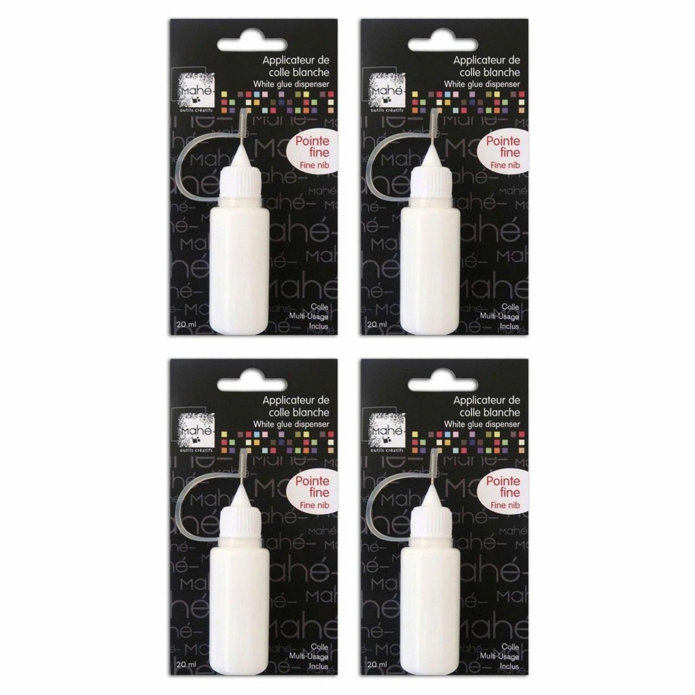 4 tubes de colle blanche pointe fine - 20 ml