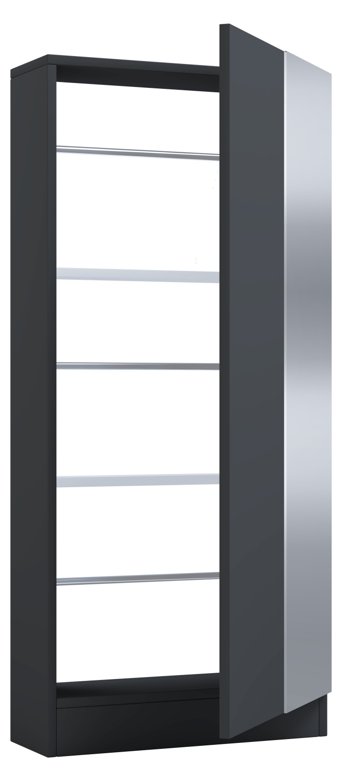 Schuhschrank FULISA mit Holztür - anthrazit - 112 cm hoch