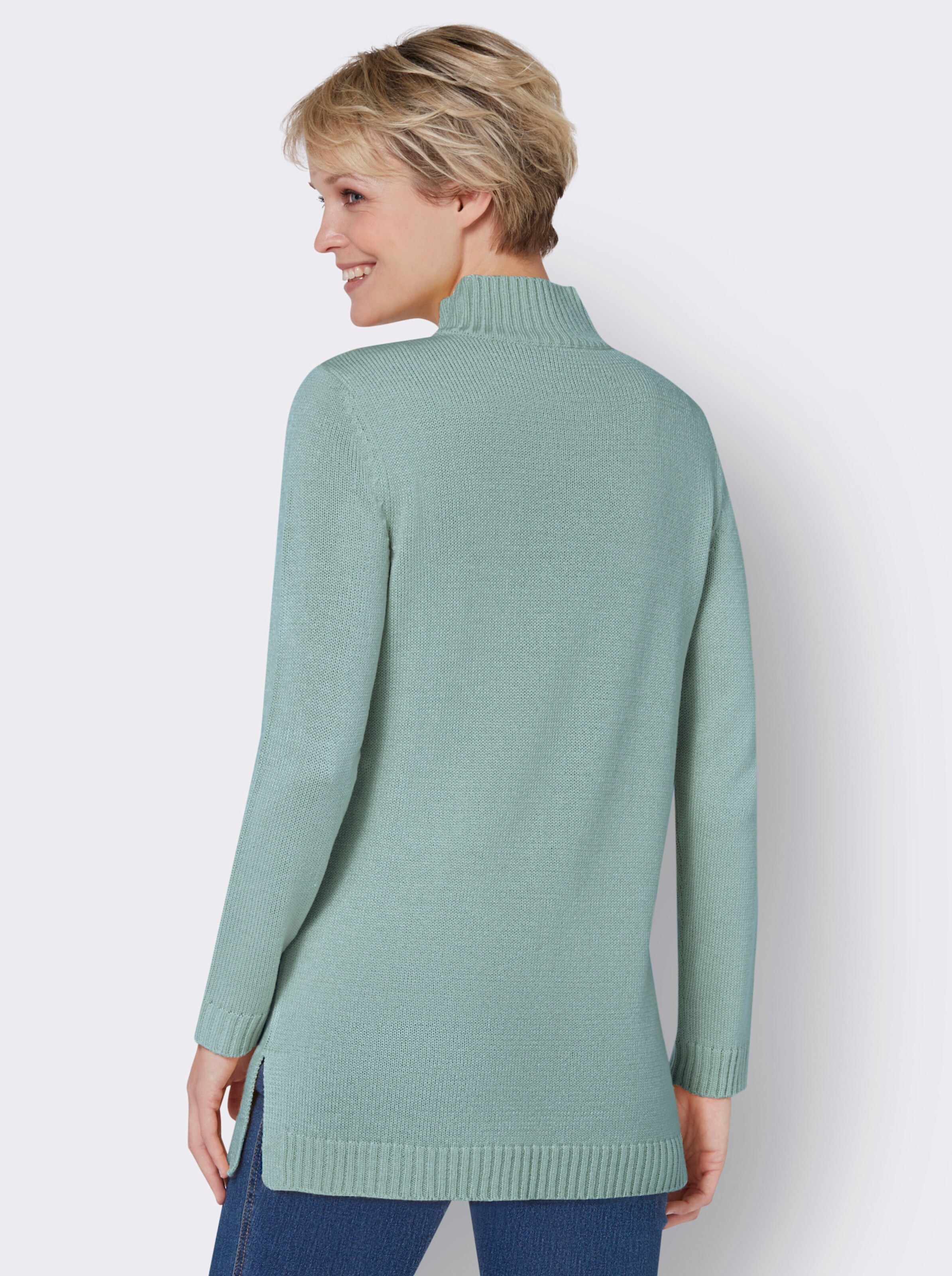 Longpullover mit Stehkragen