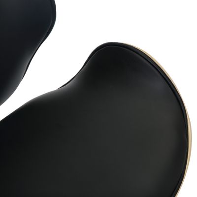 Chaise HERCULE - Bois multiplis imitation chêne clair et polyuréthane noir