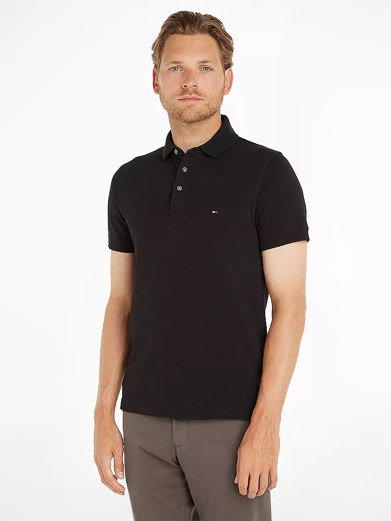 TOMMY HILFIGER Poloshirt Slim Fit schwarz