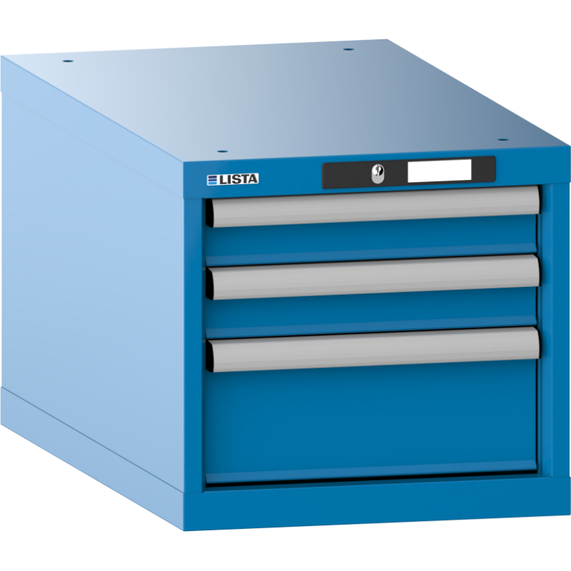 Armoire à tiroirs Lista 18x36E H 38,3 x L 41,1 x P 72,5 cm 3 tiroirs (2 x 7,5 et 1 x 15 cm) Key Lock