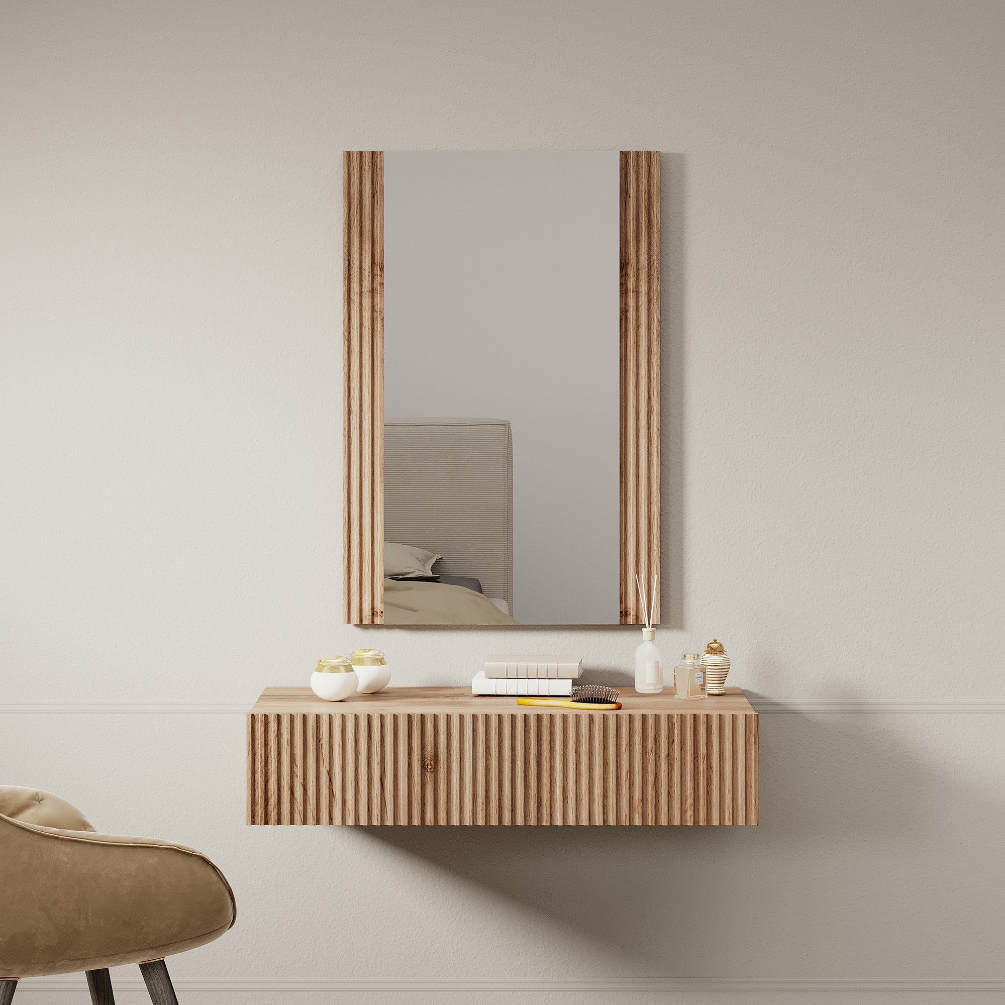 Meubella - Kaptafel Vintar - Eiken - 80 cm