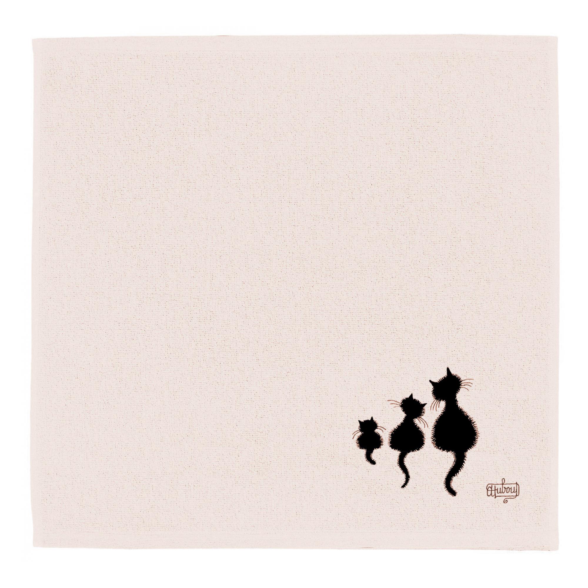 Carre eponge dubout 3 chats ivoire 50 x 50 cm