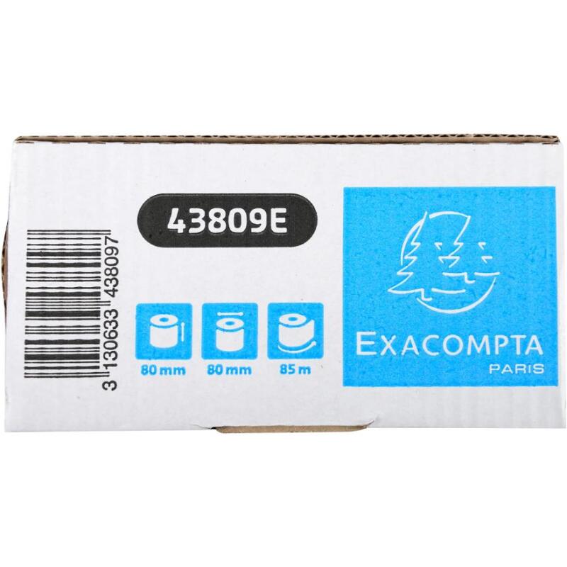 Bobines Caisses Exacompta 43809E - l 80 mm x L 85 m, Ø 80 mm - 1 pli(s) - paquet de 1