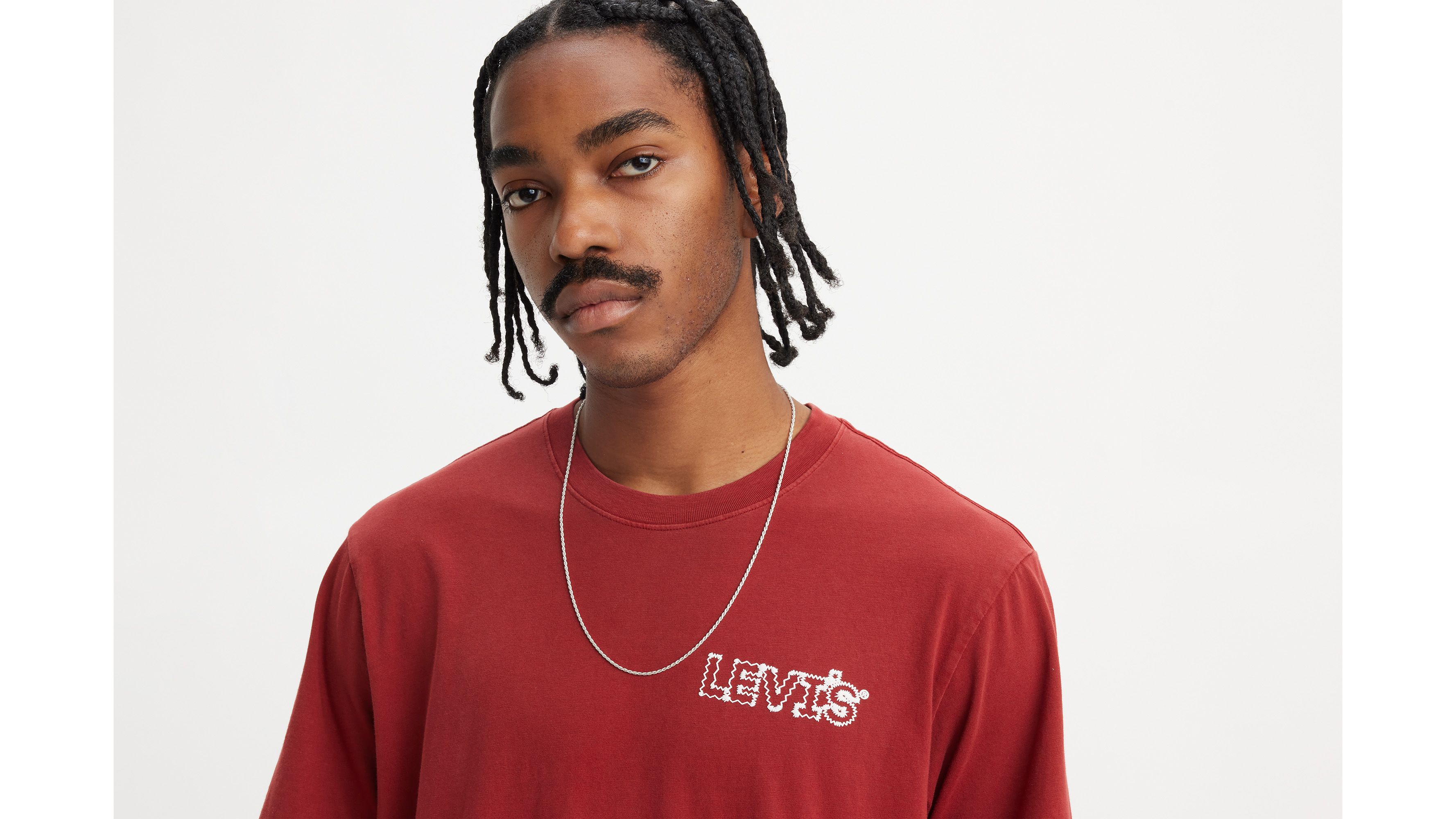 T-shirt graphique Relaxed - Zigzag Headline Garment Dye Sun-Dried Tomato - Rouge