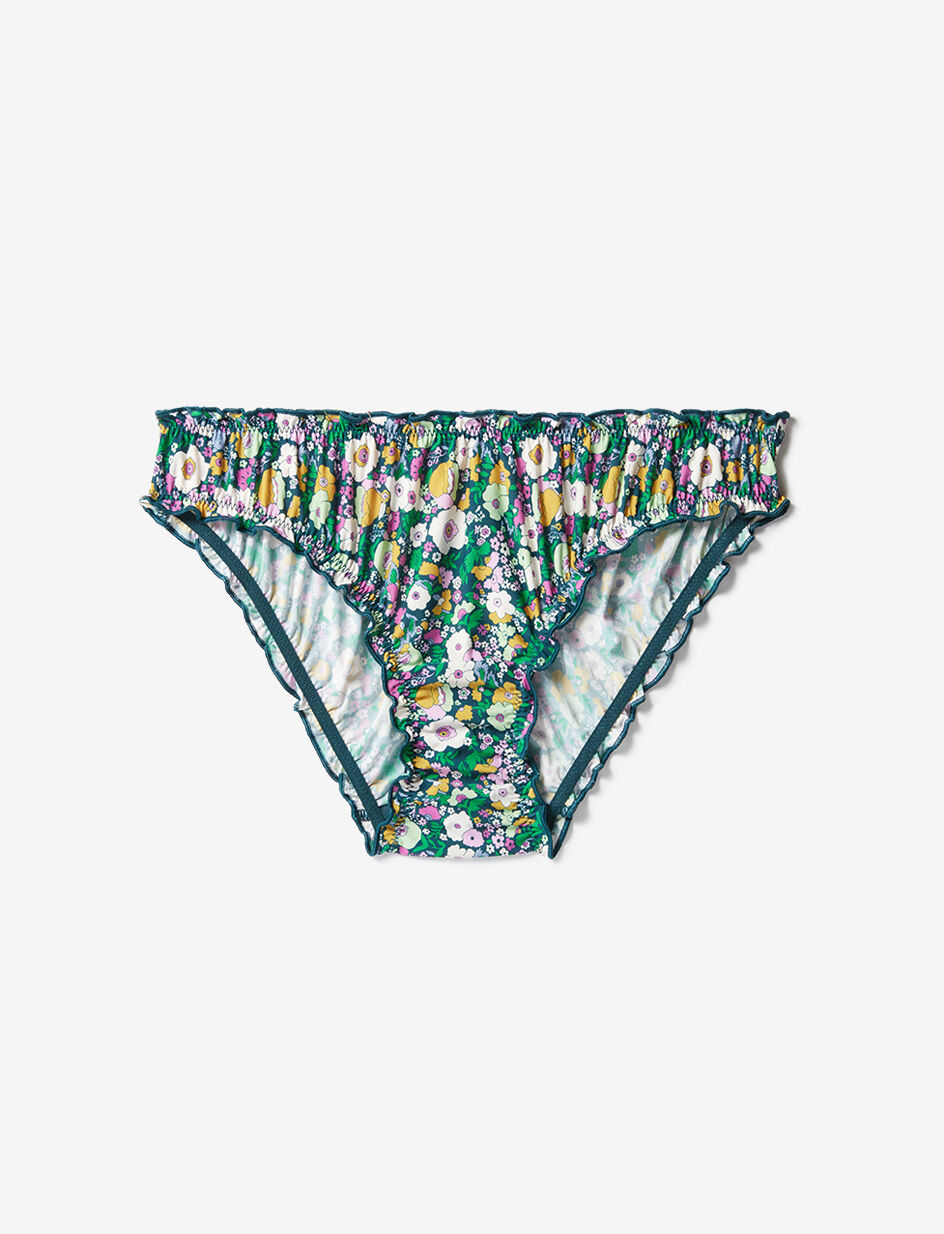 Culotte fantaisie - fleur liberty bleu canard